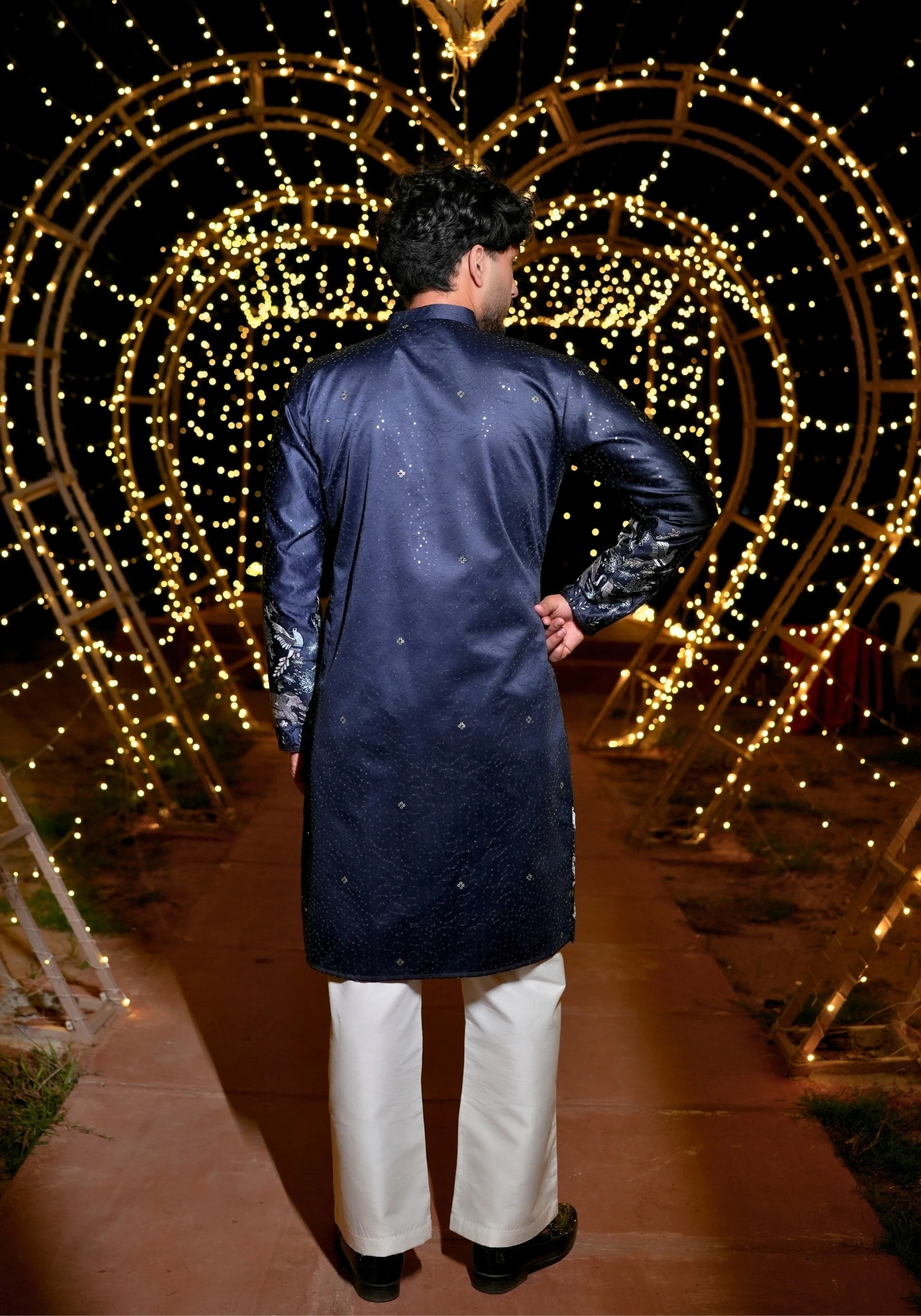Blue Gulnaar Gulbaagh Embroidered Kurta - view 3