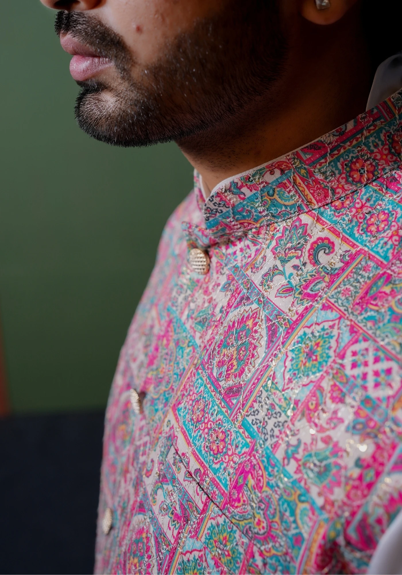 Blush Pink Riwaayat Sequin Embroidered Koti with Kurta - view 2