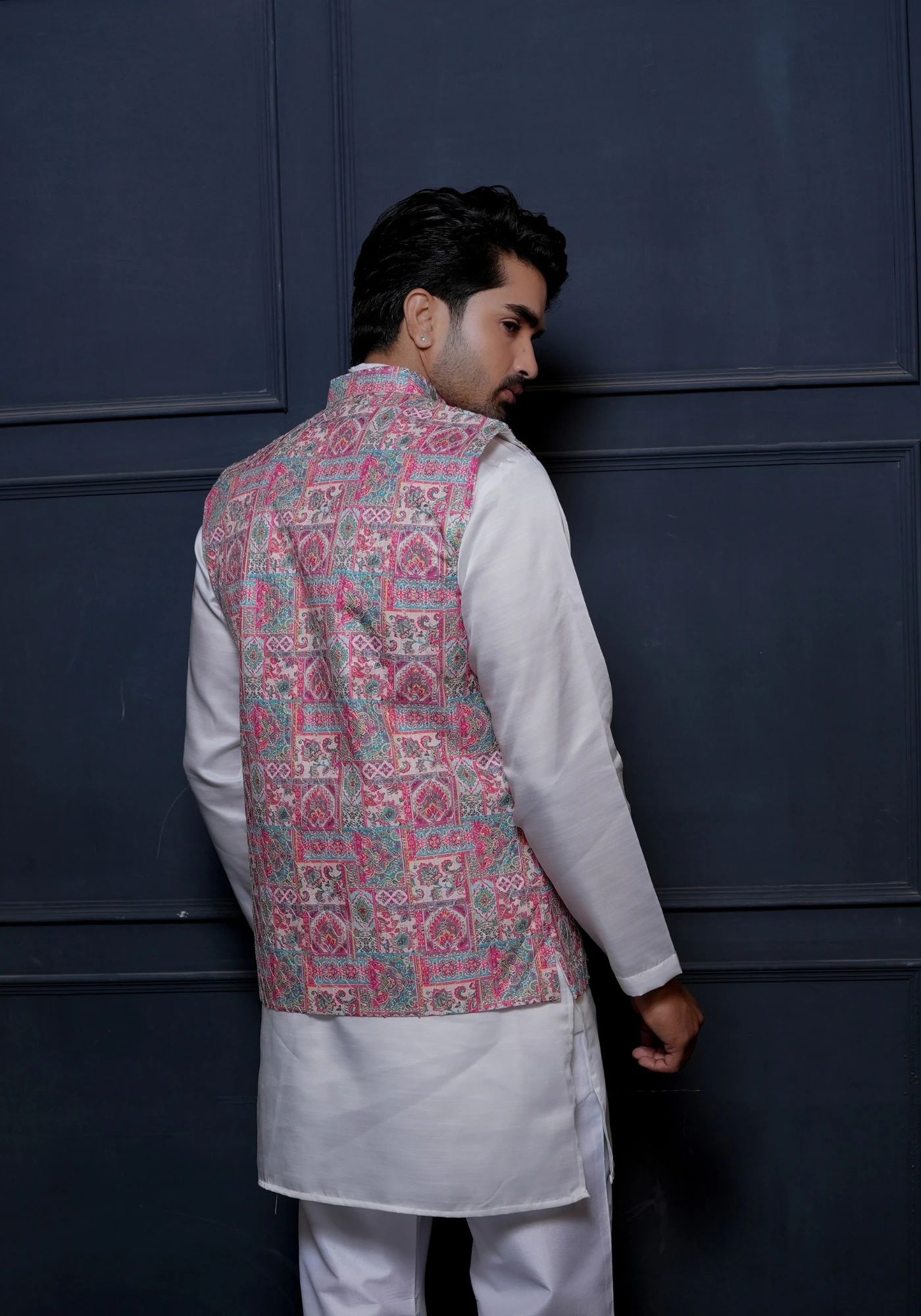 Blush Pink Riwaayat Sequin Embroidered Koti with Kurta - view 3