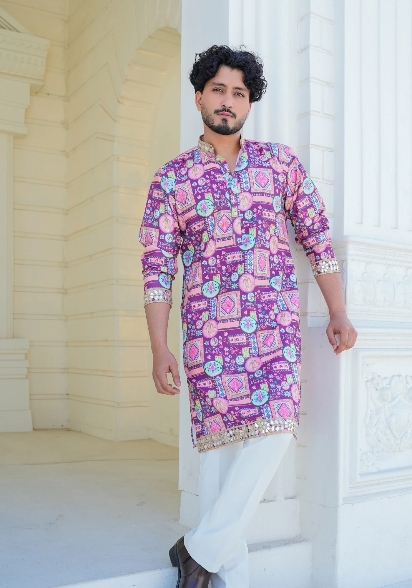 Orchid Purple Raang Katha Aaina Printed Kurta - view 5