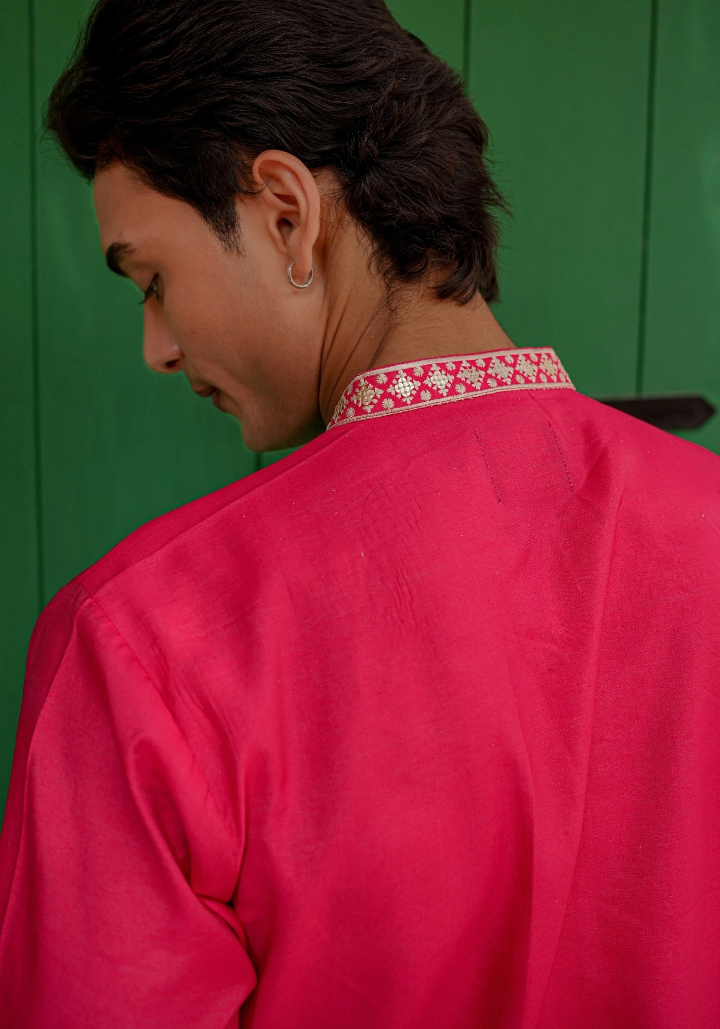 Rani Pink Gulnaar Gulkaar Embroidered Kurta - view 3