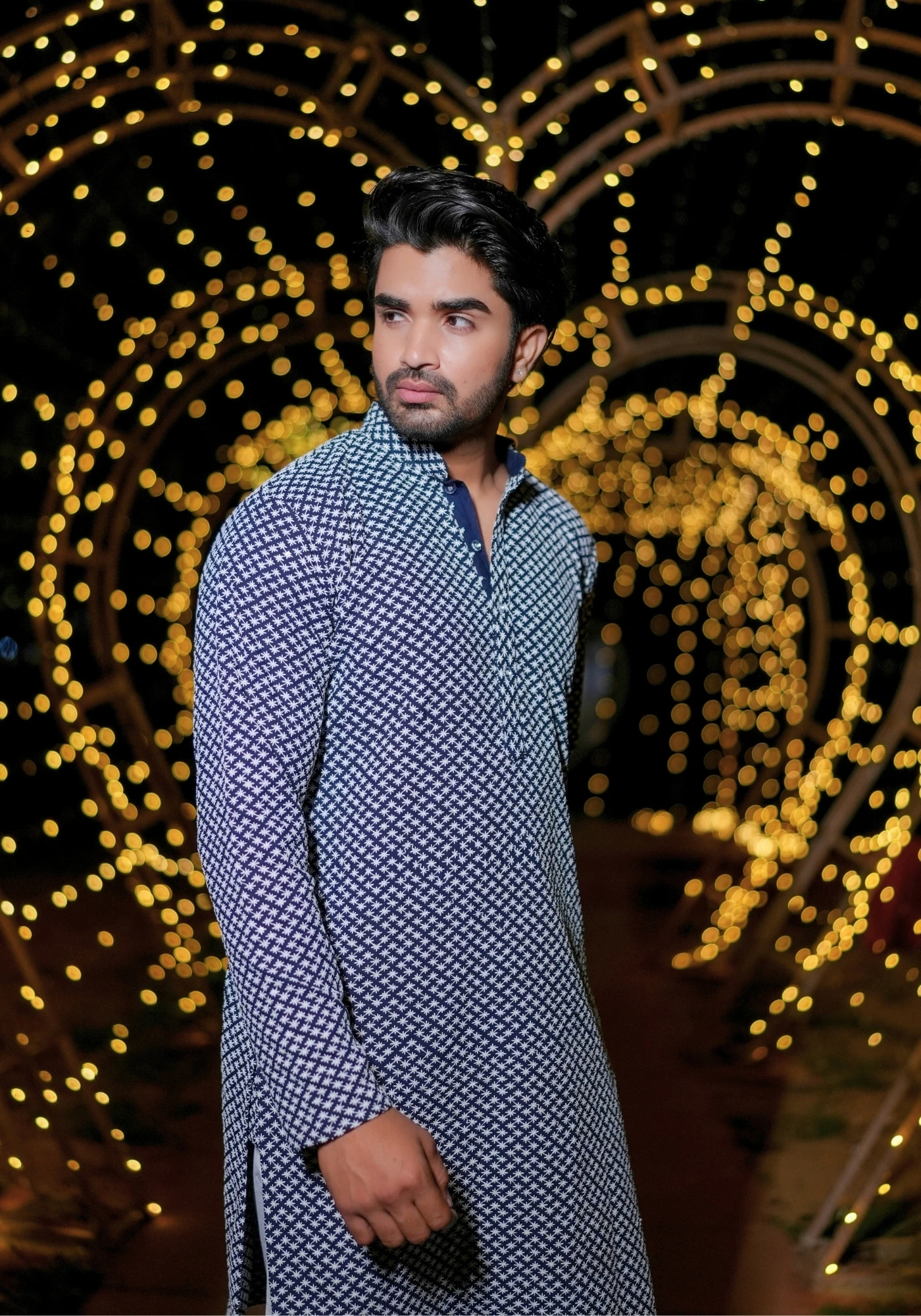 Blue Gulzar Naqsh Embroidered Kurta - view 4