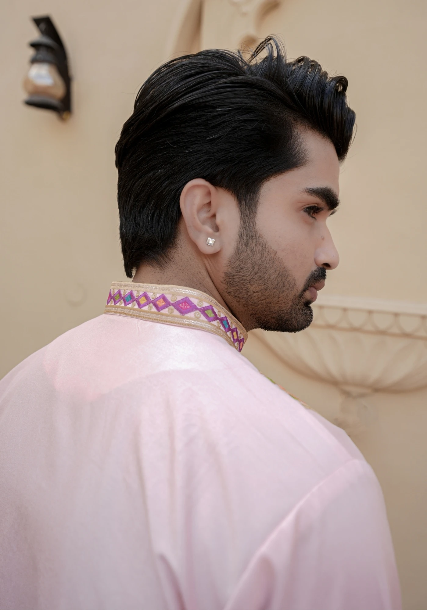 Peach Gulnaar Rangphool Embroidered Kurta - view 3