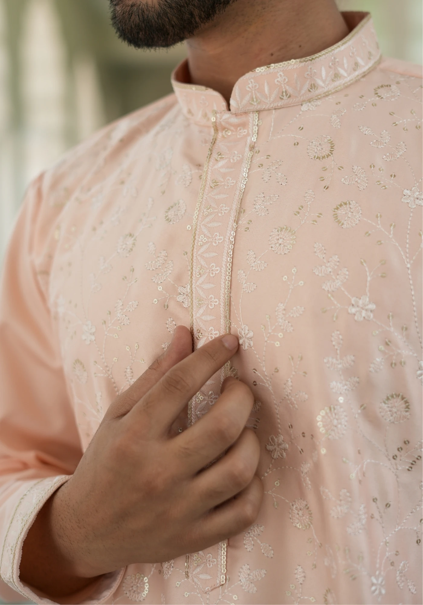 Peach Noorjaal Chandni Embroidered Kurta Pant with Dupatta - view 2