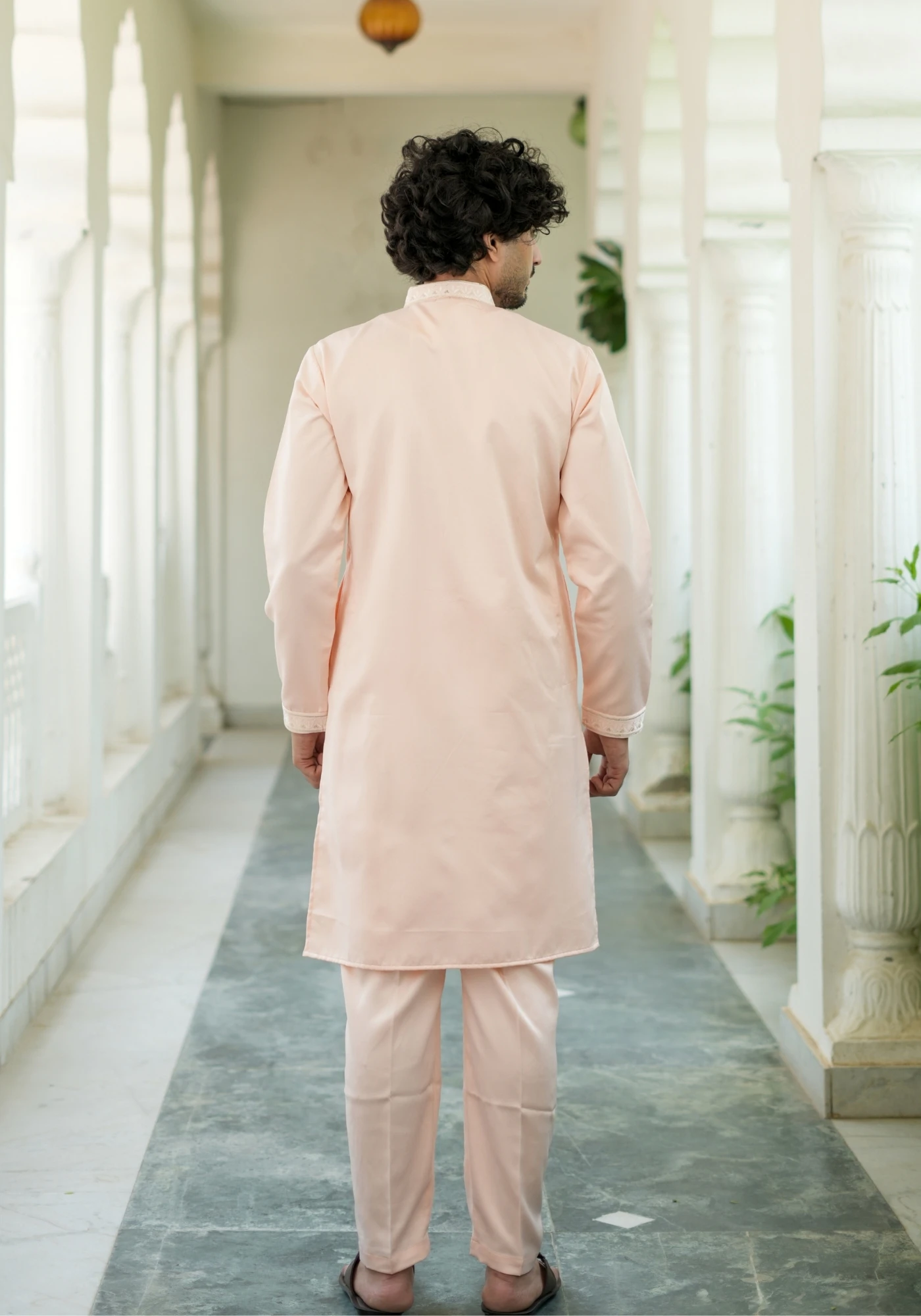 Peach Noorjaal Chandni Embroidered Kurta Pant with Dupatta - view 3