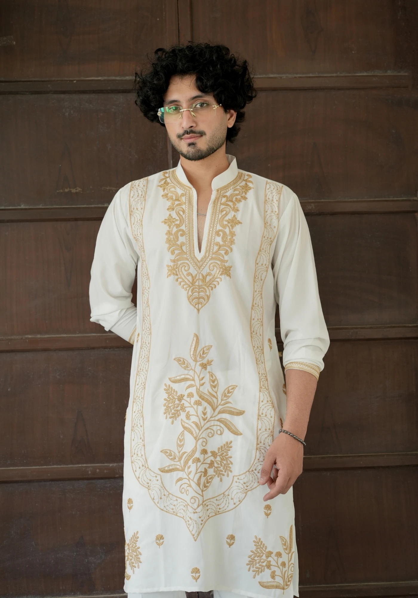 Ivory Gulnaar Gulkaar Embroidered Kurta