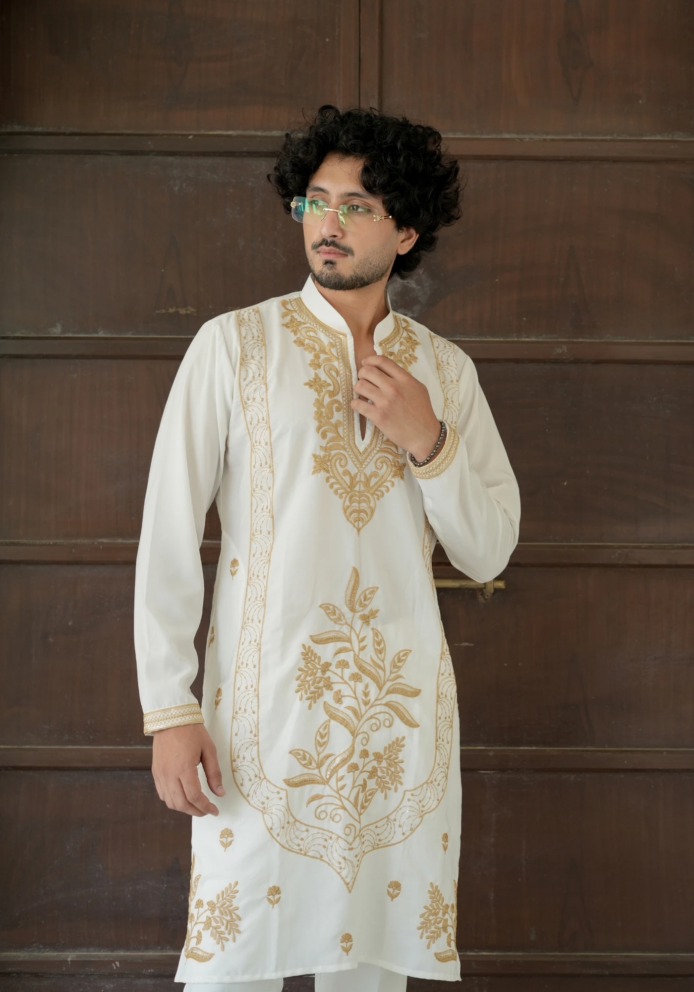 Ivory Gulnaar Gulkaar Embroidered Kurta - view 5