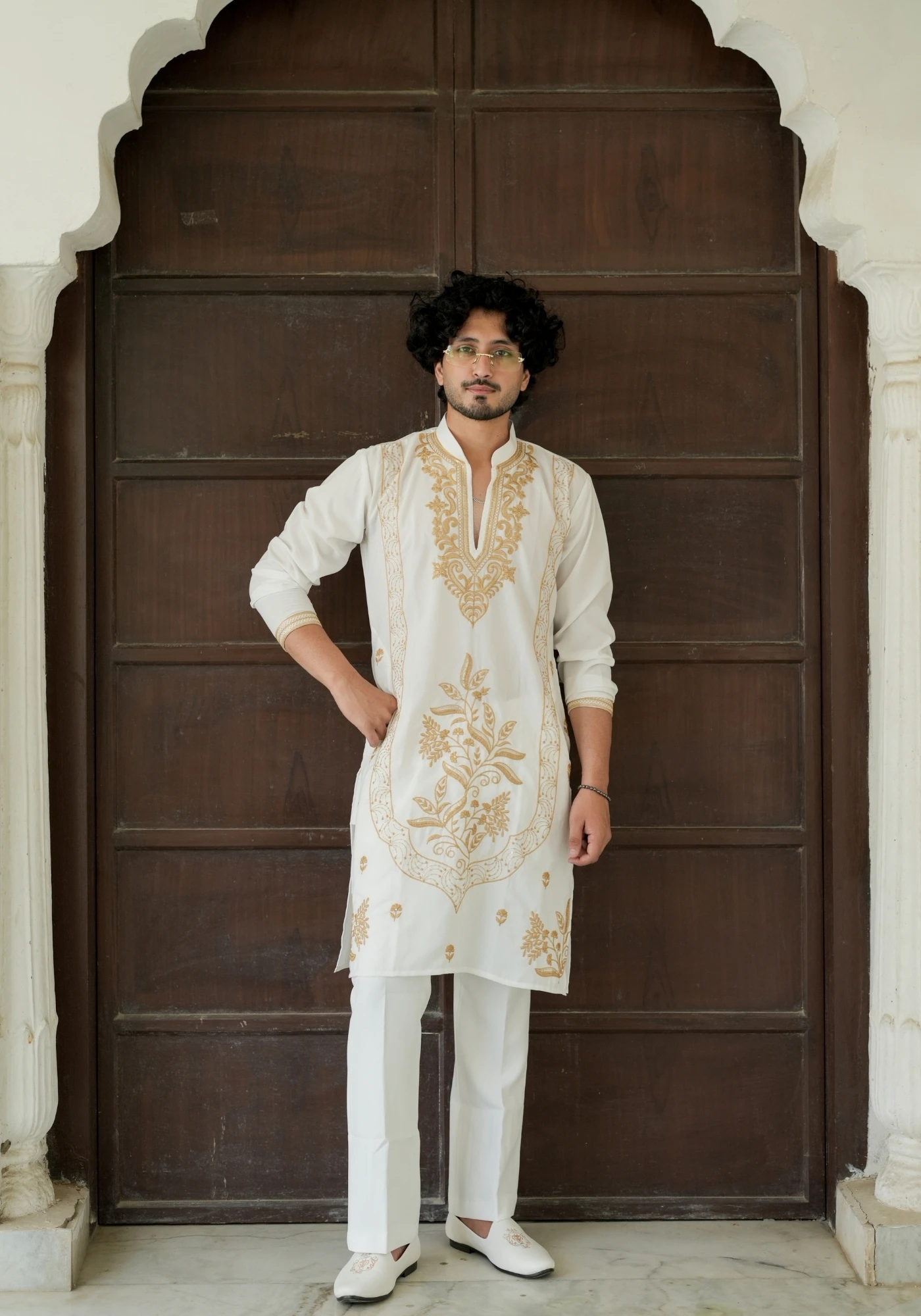 Ivory Gulnaar Gulkaar Embroidered Kurta - view 6