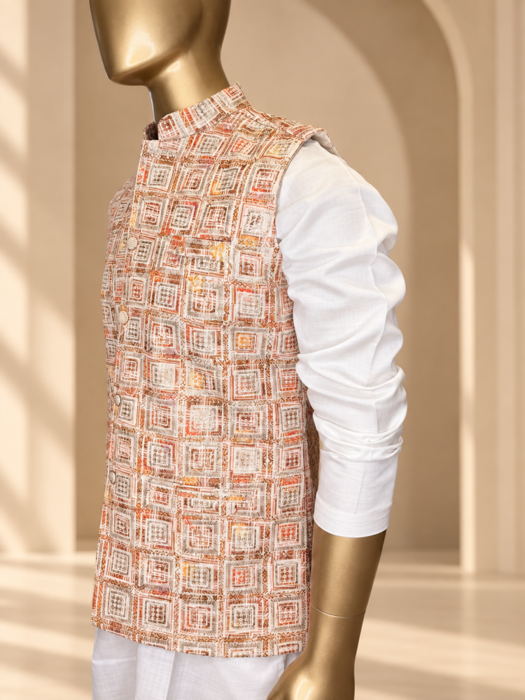 Blush Riwaayat Gulchowk Woven Koti - view 3