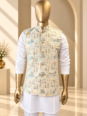 Heritage Blue Riwaayat Woven Koti