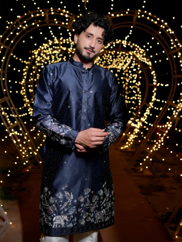 Blue Premium Party Wear Kurta
