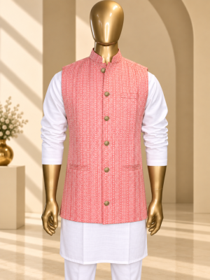 Pink Riwaayat Rekha Woven Koti