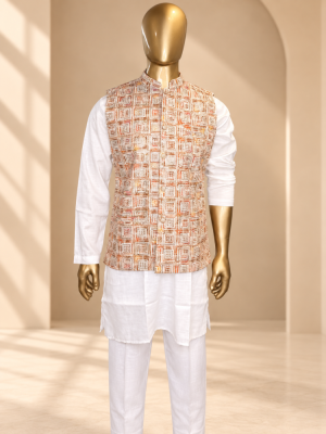 Blush Riwaayat Gulchowk Woven Koti - Blush Pink