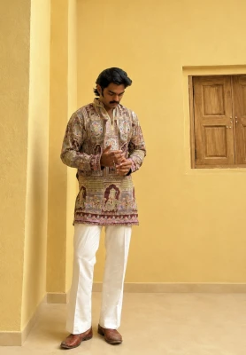 Wine Rangrez Alankaar Resham Embroidered Kurta - Wine